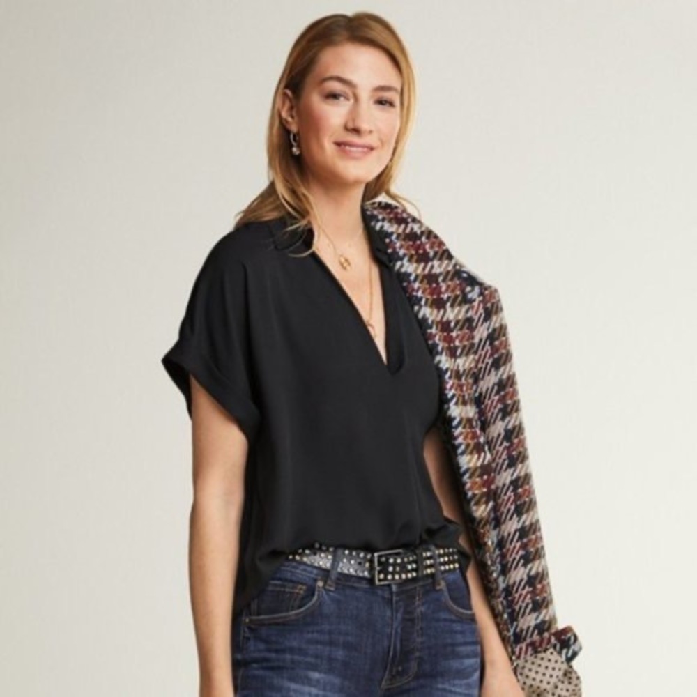 Cabi 3964 Black Replay Blouse Size M